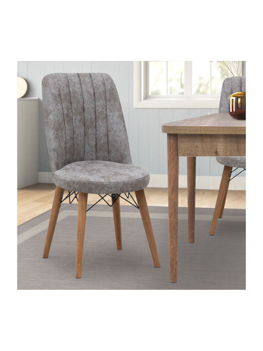 Alegra Dining Room Fabric Chair Gray 46x44x91cm