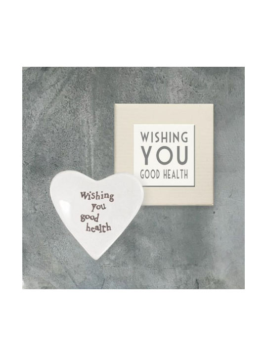 Synchronia Decorative Heart Wishing you Good Health made of Ceramic Material 5.5x2x5cm 1pcs
