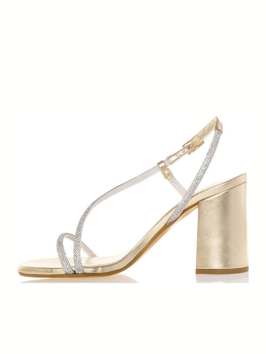 Sandals with Strass Gold