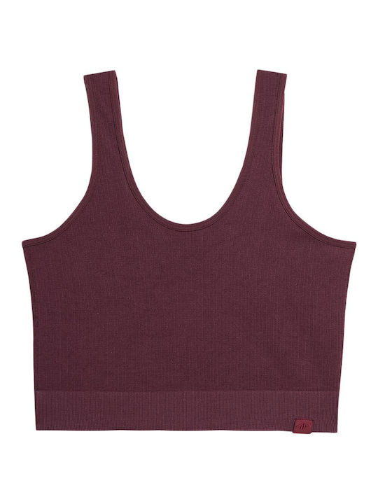 4F Damen Sportliches Crop Top Ärmellos Braun