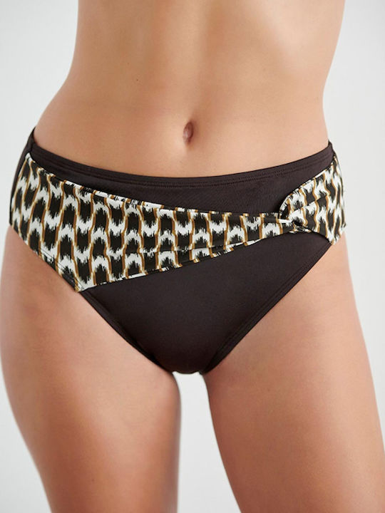 Bikini Slip Hohe Taille Braun