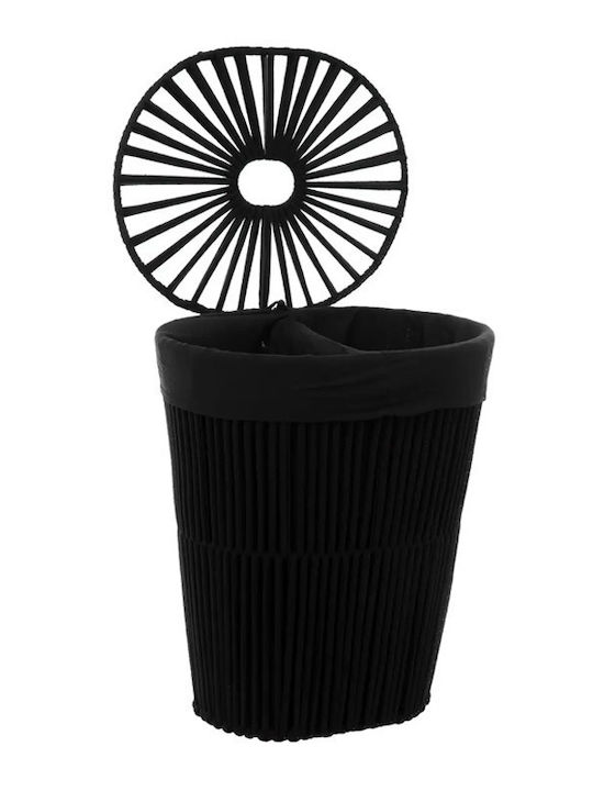 5Five Manila Laundry Basket Fabric with Cap 44x36x53cm Black