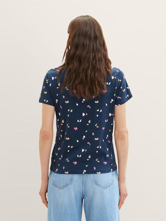 Tom Tailor Women's T-shirt Navy Geo Shapes