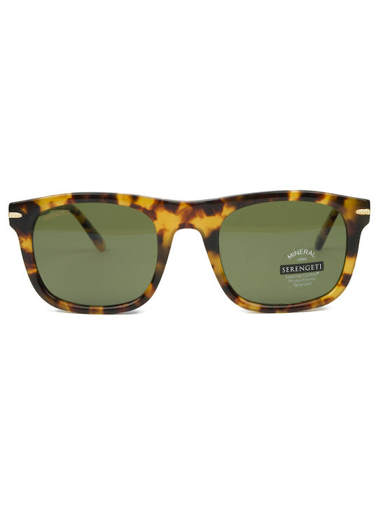 Serengeti Charlton Sunglasses with Brown Tartaruga Acetate Frame and Green Polarized Lenses 576005