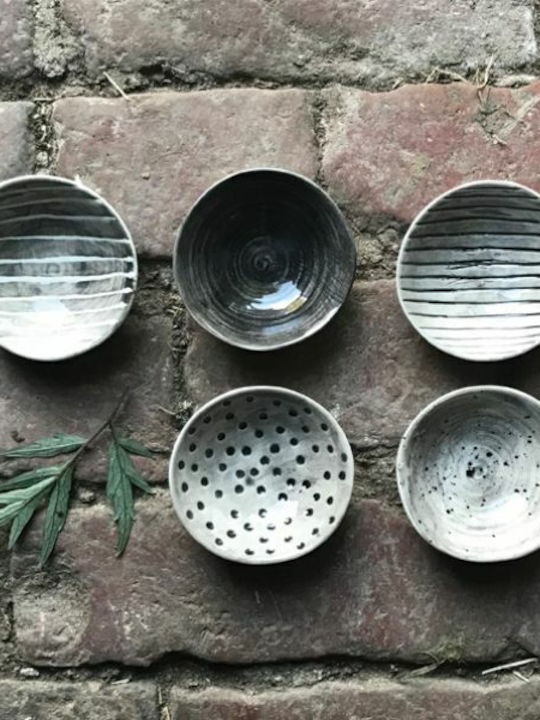 Synchronia Διακοσμητικό Μπωλ Κεραμικό Γκρι 6x6cm