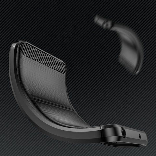 Hurtel Carbon Umschlag Rückseite Silikon Schwarz (Realme 10 Pro)