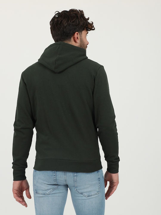 Beverly Hills Polo Club Men's Sweatshirt Jacket with Hood and Pockets Green