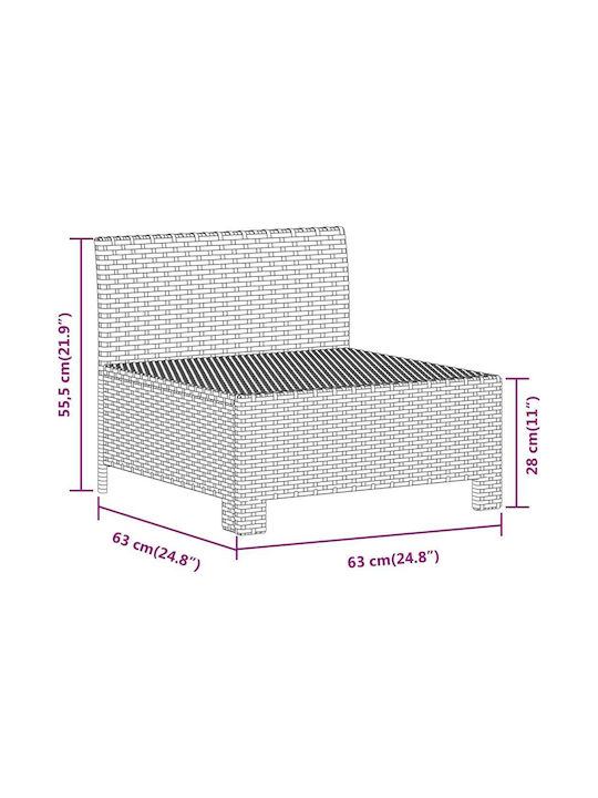 Canapea Tree-Seater Exterior Rattan cu Perne 189x63x55.5cm