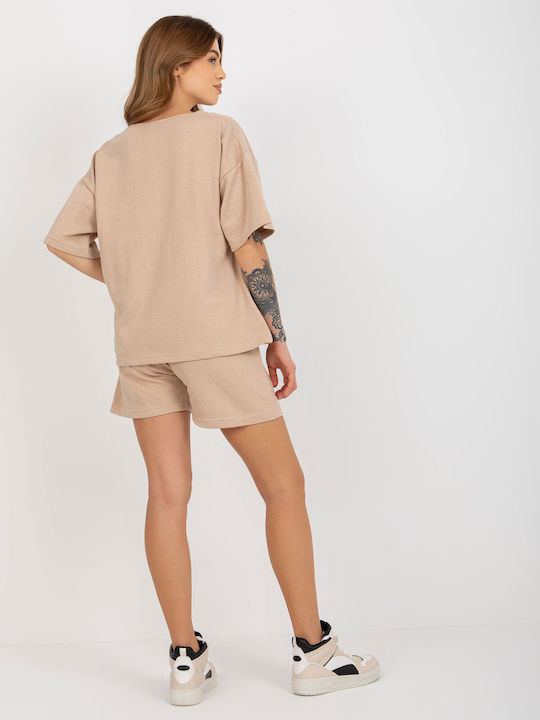 Ex Moda Женски комплект с Къси панталони Beige