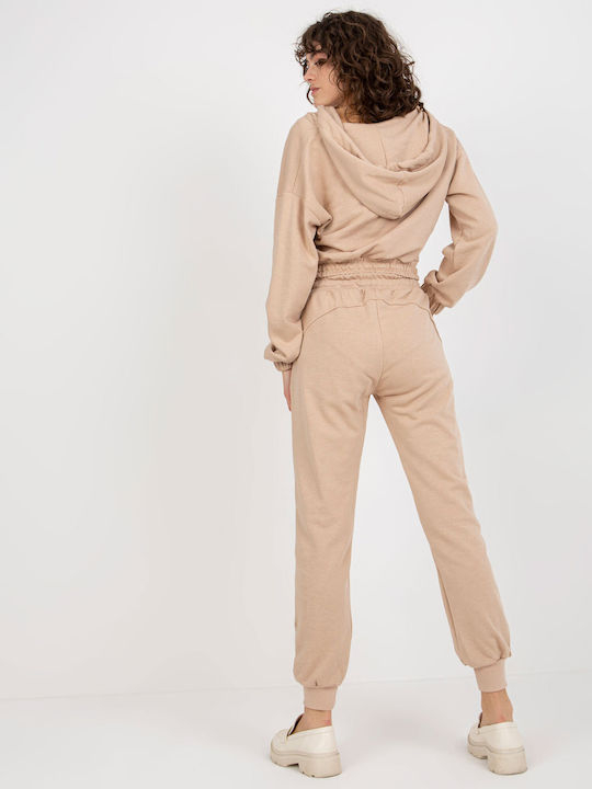 Ex Moda Damen-Sweatpants-Set Beige