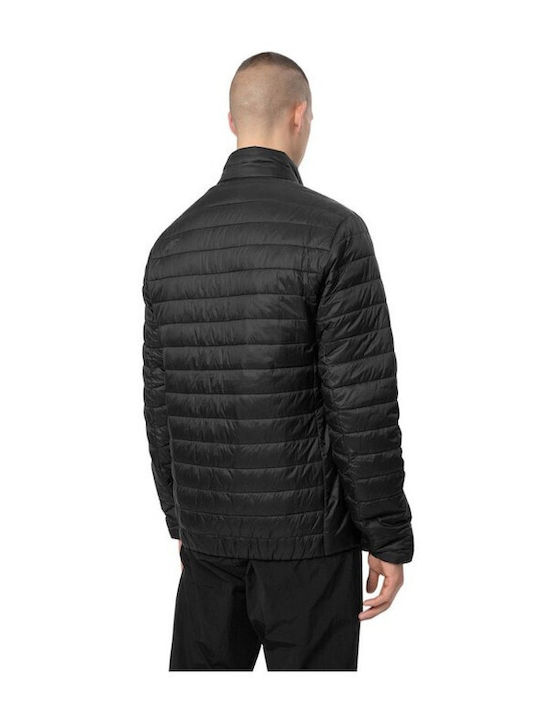 4F Herren Winter Jacke Lässig Winddicht Schwarz