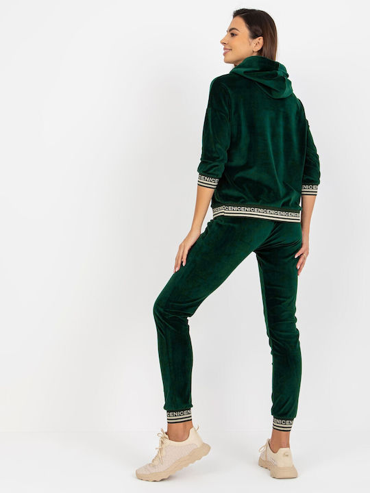 Relevance Set Women's Sweatpants Green Velvet