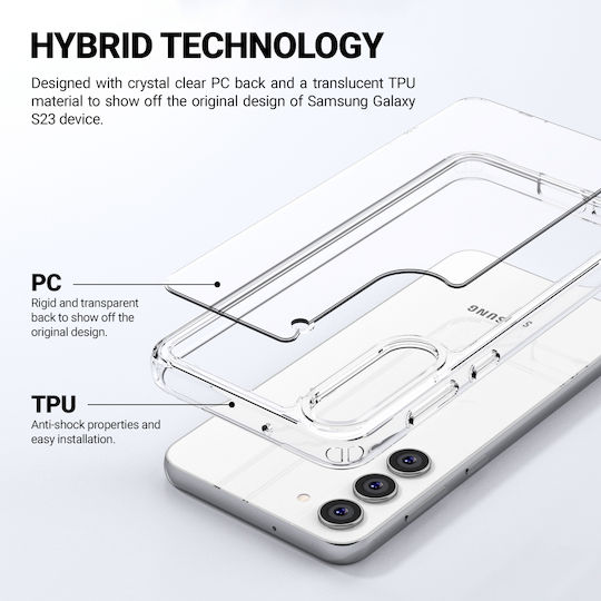 Crong Crystal Shield Back Cover Σιλικόνης Διάφανο (Samsung Galaxy S23+ Plus)