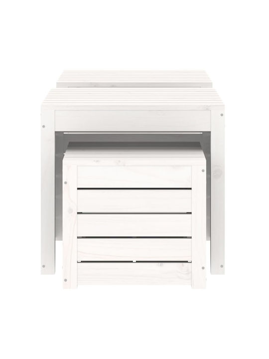 vidaXL Cutie de depozitare pentru exterior Lemn Alb L50.5xW50.5xH46buc