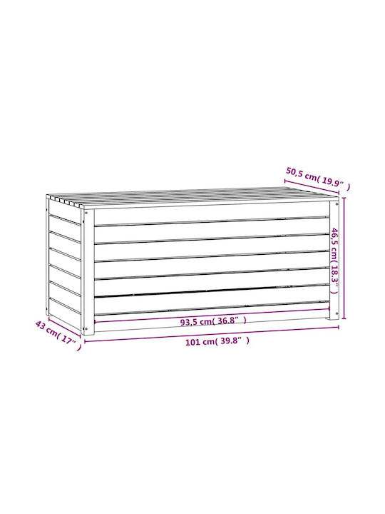 vidaXL Outdoor Storage Box Gray L101xW50.5xH46.5cm