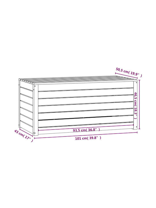 vidaXL Cutie de depozitare pentru exterior Lemn Negru L101xW50.5xH46.5buc