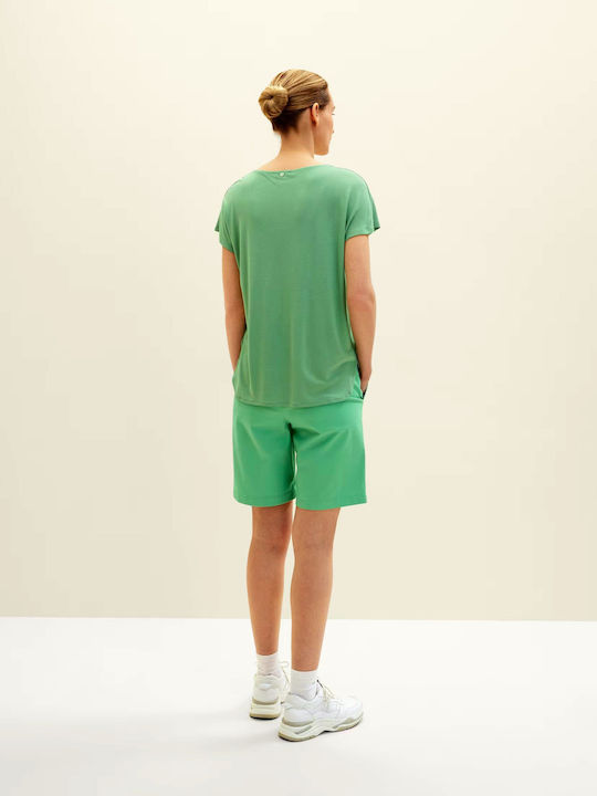 Tom Tailor Γυναικεία Υφασμάτινη Βερμούδα σε Πράσινο χρώμα