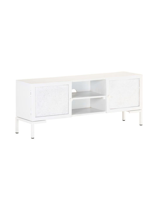 TV Stand from Solid Wood White L115xW30xH46cm