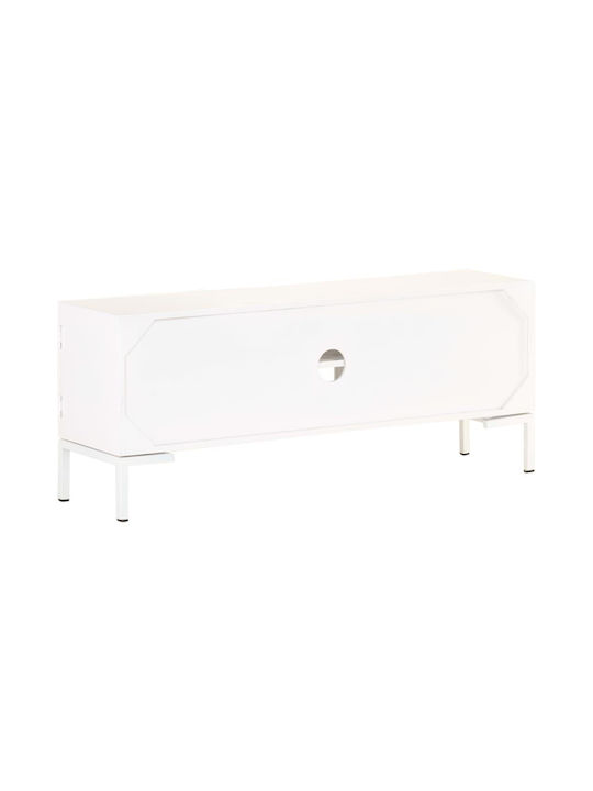 TV Stand from Solid Wood White L115xW30xH46cm