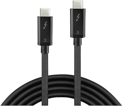 Lindy USB 2.0 Cable Thunderbolt 3 male - Thunderbolt 3 male Μαύρο 0.5m (41555)