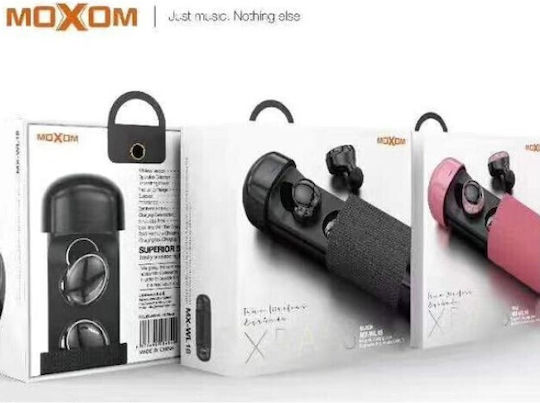 Moxom MX-WL18 In-ear Bluetooth Handsfree Ακουστικά με Θήκη Φόρτισης Μαύρα