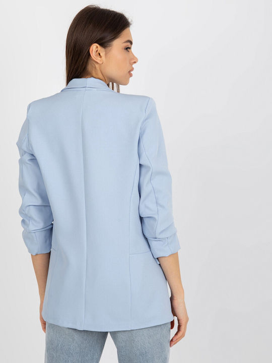 Italy Moda Blazer pentru femei Sacou Albastru deschis