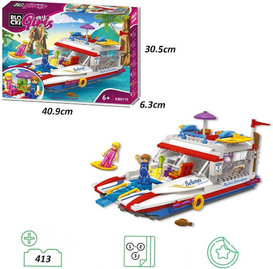 Blocki Building Blocks My Girls Speedboat for 6+ Years 413 Pieces