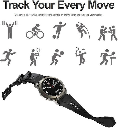 HiFuture FutureGo Mix 2 Oțel inoxidabil Smartwatch (Raven Black)