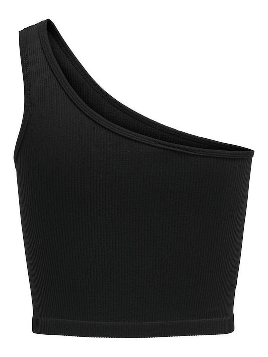 Gwen Γυναικείο Καλοκαιρινό Crop Top Off-Shoulder με έναν Ώμο Μαύρο