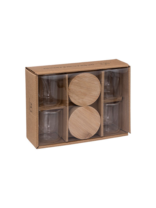 Atmosphera Set Căni Espresso Bambus Transparente 4buc