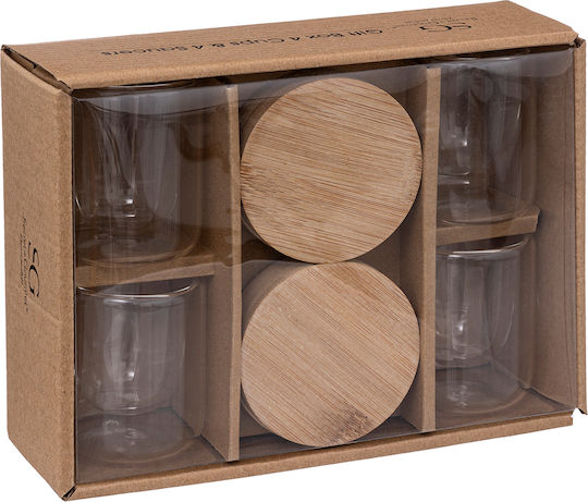 Atmosphera Set of Cups Espresso Bamboo Transparent 4pcs