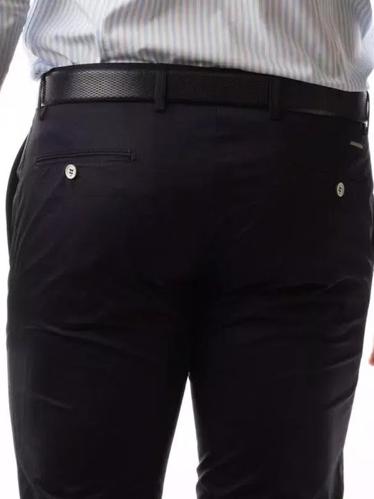 61-3450-6112 Παντελόνι Chino Ελαστικό σε Slim Εφαρμογή Navy Μπλε