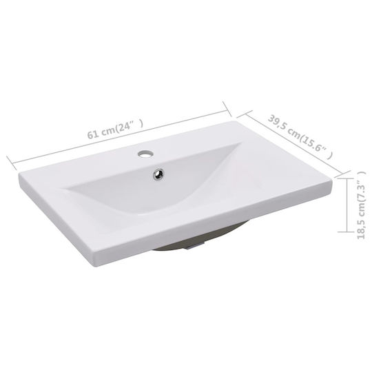 vidaXL Шкаф със Мивка Д60xШ38.5xВ48см Бял