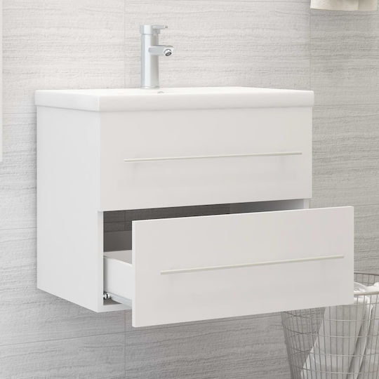 vidaXL Шкаф със Мивка Д60xШ38.5xВ48см Бял