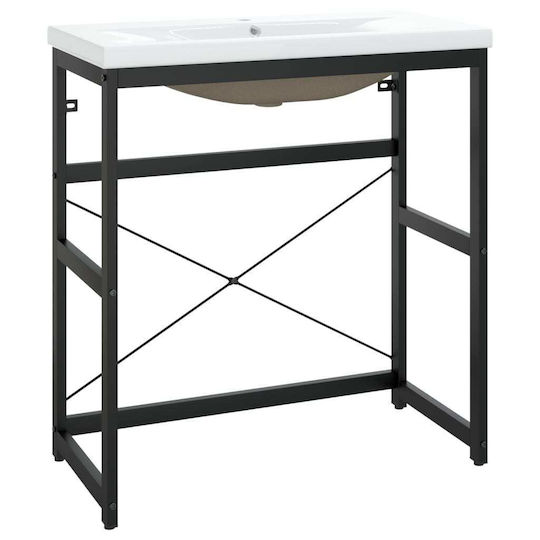 vidaXL Πάγκος με Νιπτήρα Μ81xΒ18.5xΥ39.5cm Λευκός vidaXL Πάγκος με Νιπτήρα Μ81xΒ18.5xΥ39.5cm Λευκός