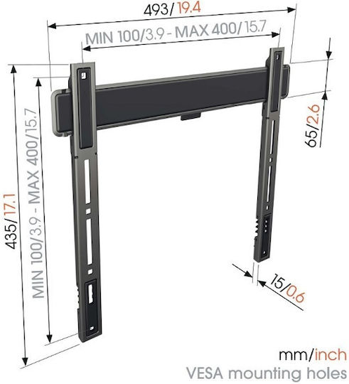 Vogel's TVM 5405 Βάση Τηλεόρασης Τοίχου έως 77" και 75kg