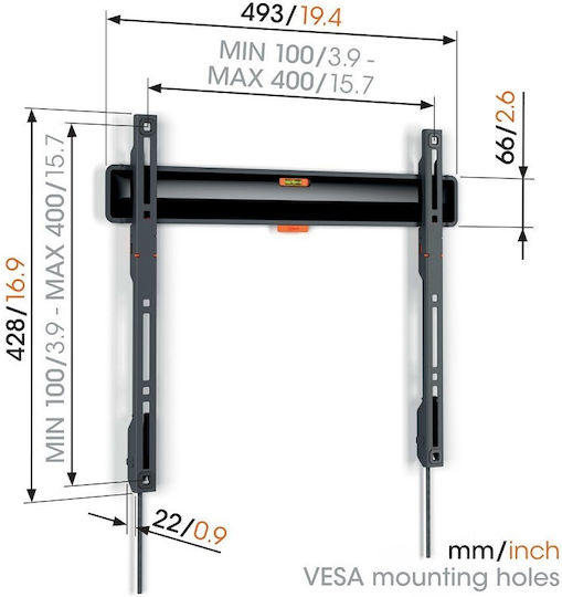 Vogel's TVM 3403 TVM 3403 Wall TV Mount up to 77" and 50kg