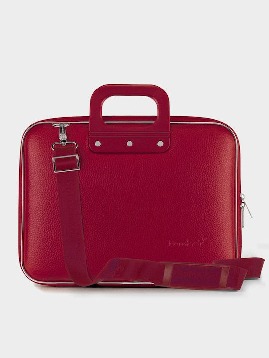 Bombata Classic Τσάντα Ώμου / Χειρός για Laptop 15.6" Burgundy Red