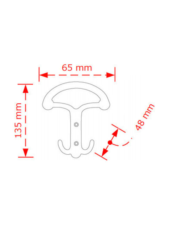 Viobrass Wall Hanger Chrome 6.5x13.5cm 1pc