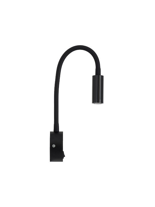 GloboStar Goose Μονό LED Φυσικό Λευκό Σποτ σε Μαύρο Χρώμα