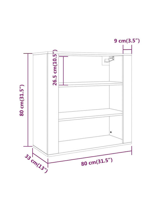 Büroaufbewahrungsschrank aus Holz Weiß 80x33x70cm