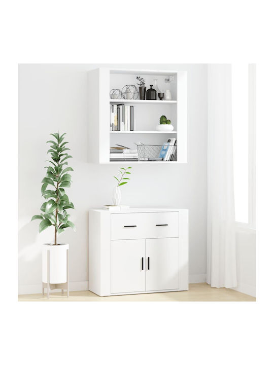 Büroaufbewahrungsschrank aus Holz Weiß 80x33x70cm