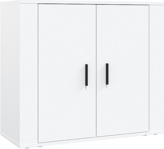 Wooden Office Cabinet White 80x33x70cm