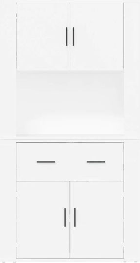 Wooden Office Cabinet White 80x33x70cm