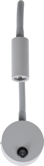 GloboStar Goose Единично LED Неутрално бяло Спот в Сив Цвят