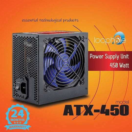 Loophole 450W Schwarz Computer-Netzteil Voll verkabelt (DESK45B)