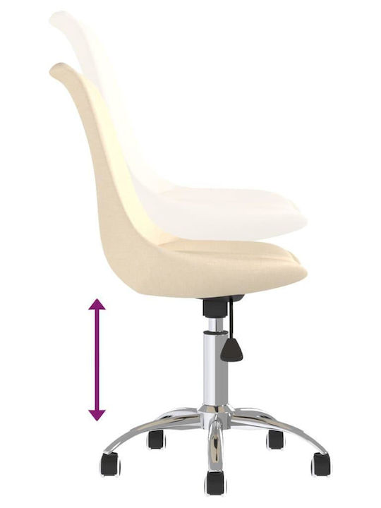 Rotating Chair Visitor with Wheels in Beige Color 48x58x81cm 2pcs