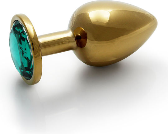 Shots Ouch Metal Butt Plug Anal Plug Large Gold / Emerald Green
