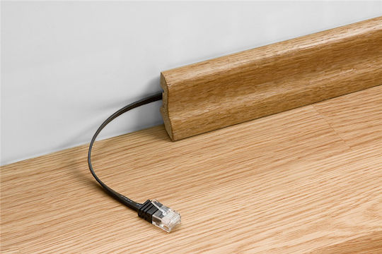 Goobay Flat U/FTP (STP) Cat.6 (Gigabit) Καλώδιο Δικτύου Ethernet 10m Μαύρο