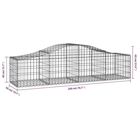 vidaXL Кутия Gabin за Ограда на Градина от Стомана 50x50x60бр 200бр Сребрист